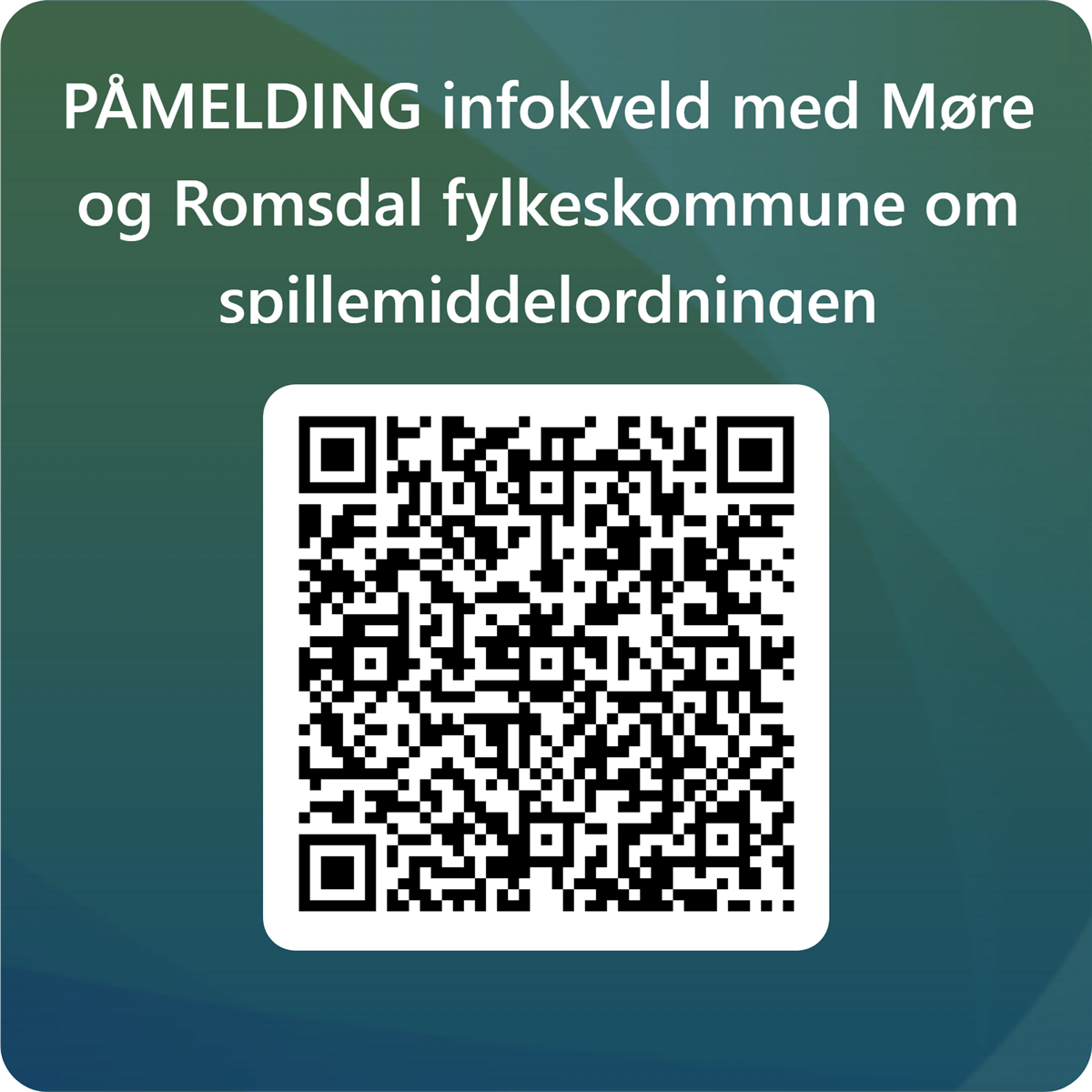Bildet viser en QR-kode, Skanner du denne kommer du til påmeldingsskjemaet. - Klikk for stort bilde