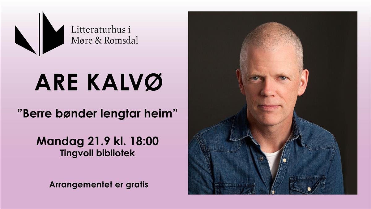 Are Kalvø Tingvoll bibliotek 21. september 2026 klokka 18 Gratis arrangement - Klikk for stort bilde