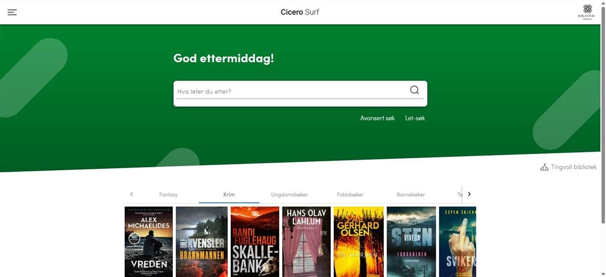 Tingvoll biblioteks søk - Klikk for stort bilde